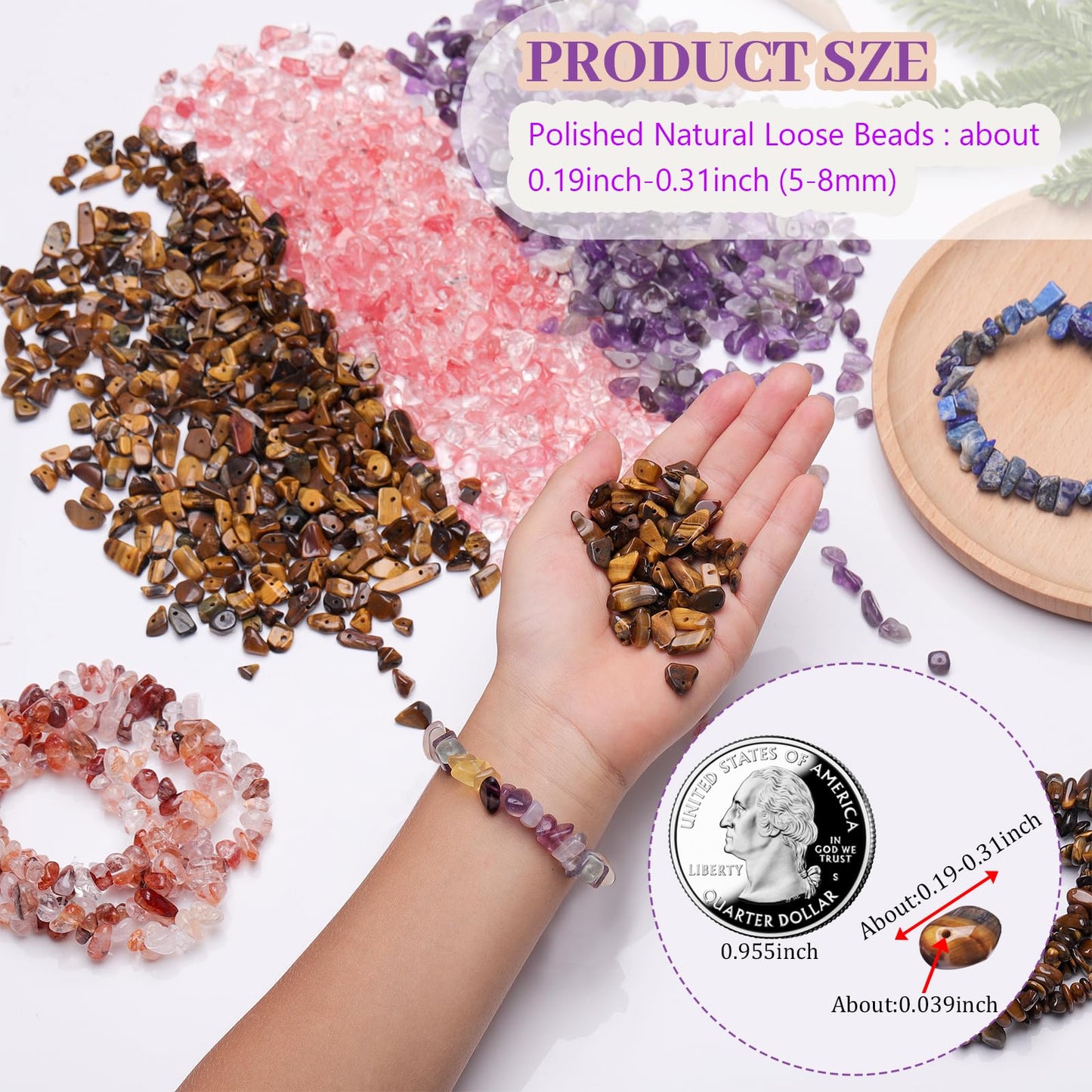 400pcs Pastel Shell Chip Beads 5-8mm Pre-drilled Freeform Loose Gemstone Healing Beads for DIY Jewelry Making Ring Earrings Necklace Bracelet Art Crafts