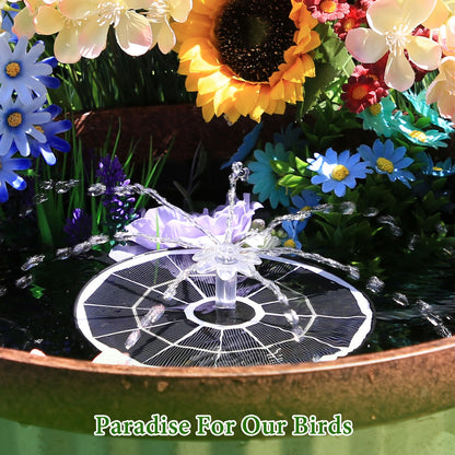 AISITIN 3.7W Solar Bird Bath Fountain Pump, 7.1" Solar Powered Water Fountain Pump for Garden, Ponds, Pool, Fish Tank, Aquarium and Outdoor