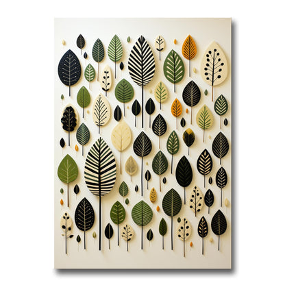 Scandinavian Folk Art, Black and Beige Abstract Botanical Wall Art for Scandinavian Home Decor, Poster Prints, Art Decor