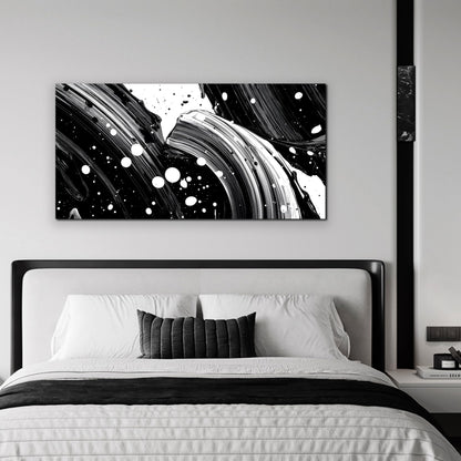 Trogonup Black Abstract Wall Art for Living Room Minimalist White Art Large Artwork for Bedroom Office Modern Canvas Prints Ready to Hang 20x40 Inch