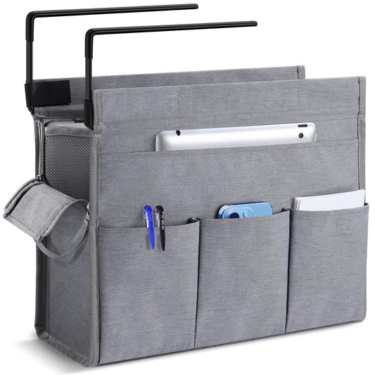 MASTLU Under Desk Hanging Storage Bag, Desk Organizer Storage, Office Side Storage Bag, Compatible with A4 Files, Detachable Handle Design, No Assembly Required, For Office Home School (Grey)