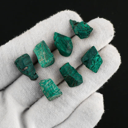CRYSTALIS 100cts Natural Malachite Raw Crystals, Loose Gemstone Wholesale Bulk Rough Jewelry Making Supply, Chakra And Healing Stones, Wire Wrapping, DIY, Tumbling, Gem Collection (8-15mm)