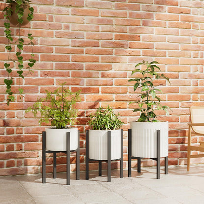 Linpla 2-Pack Adjustable Metal Plant Stand Indoor Outdoor - Fits 8 to 12 Inches Pots - Mid Century Modern Planter Stand Black Flower Pot Holder Home Decor for Gardening Gifts