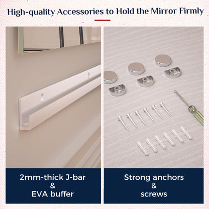Keonjinn Home Gym Mirror, 48" x 24" x 2Pcs, Large Exercise Mirror, Frameless Full Body Mirrors, Tempered Glass, Wall Mounted for Gym, Yoga, Bedroom, Dance Studio