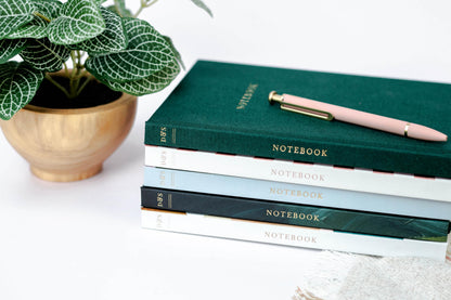 DUNCAN & STONE PAPER CO. Blank Journal Notebook (120 Pages) - Linen Bound Journaling Book for Writing Notes & More - Flat Lay Diary Journal – Giftable Lined Notebook Journals