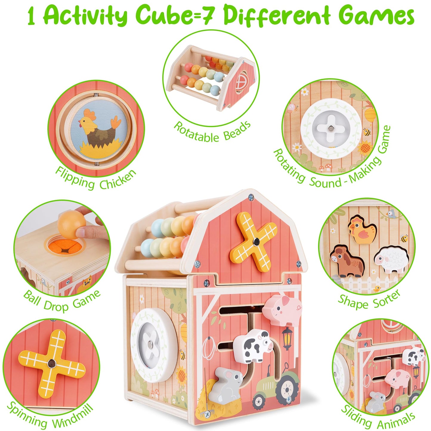 Melofaver Montessori Toys for 1 2 3 Year Old, Wooden Farm Animal Toys for Toddlers 1-3, Baby 12-18 Months Toy, 1 2 Year Old Girl Boy Birthday Gift, Kids Educational Learning Toys Gifts for Girls Boys