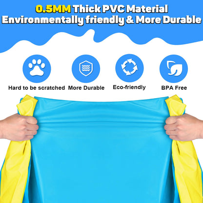 Thicken 94'' Splash Pad, Non-Slip Splash Pad for Kids and Dogs, Toddler Sprinkler Pool & Splash Play Mat, Summer Outside Water Toys Large Splash Pads for Kids Activity, Easy to Use/Clean