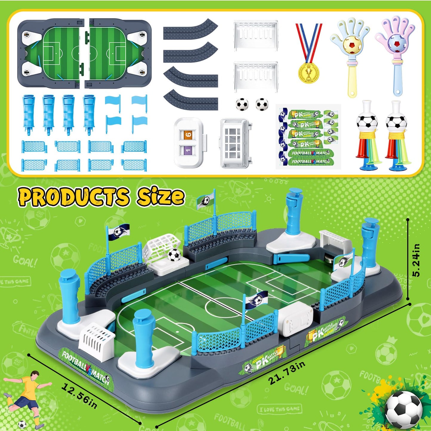 Soccer Board Game for Kids, Mini Foosball Table Game, Portable Tabletop Interaction Pinball Sports Game Toy, Indoor Family Playroom Party Birthday Toy Gift for 3 4 5 6 7 8-12 Year Old Boys Girls