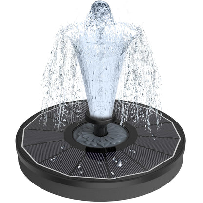 Yzert Solar Fountain for Bird Bath Direct Sunlight High Efficiency 3.5W Glass Panel Solar Water Fountain Outdoor Garden Flower (Black)