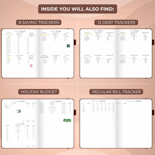 Clever Fox Budget Planner Large – Expense Tracker Notebook. Monthly Budgeting & Bill Organizer, Finance Logbook & Accounts Book, A4 (Brown)