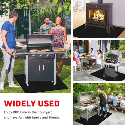 rumlick 48 x 30 inch Under Grill Mats for Outdoor Grill, Double-Sided Fireproof, Oil and Waterproof Protective Mat for Grass and Deck, Outerdoor BBQ Fire Pit Fireplace Mat