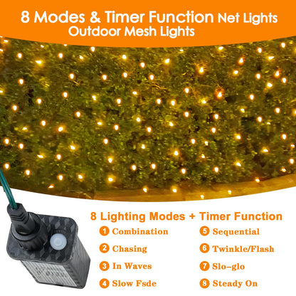 Aolupal Christmas Net Lights Outdoor for Bushes, 6x5ft 120LED Net Light Outdoor Mesh Lights, Connectable Waterproof Net Light for Bushes,Garden,Yard,Trunk,Xmas Tree,Christmas Décor
