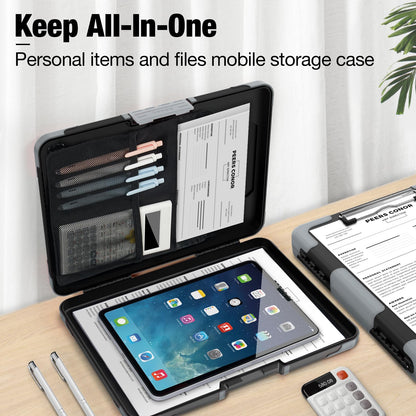 Sooez Toughest Clipboard with Storage, Internal Pen Pouch Included, Letter/ A4 Size, Shockproof Heavy Duty Plastic Clip Boards 8.5x11”, High Capacity Clipboards Box Case for Contractor Trucker Driver