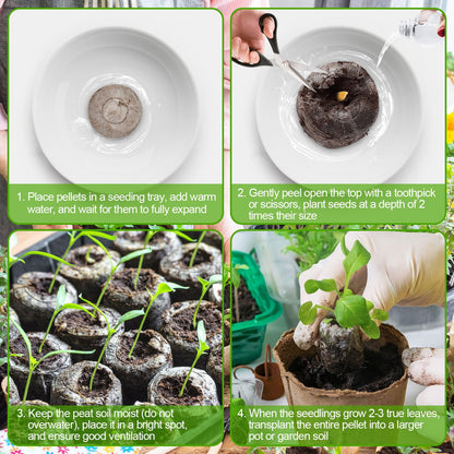 Legigo 100 Pcs 30mm Peat Pellets Seed Starter Soil Pods- Seedling Soil Block Peat Pods for Seed Starting, Compressed Seed Pod Starter Plugs for Garden Plant Cuttings Herb Flower and Vegetables