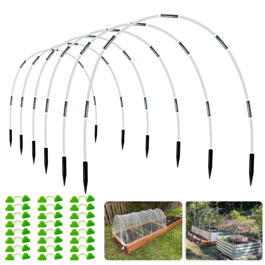 OOTONAT 8FT Garden Hoops Grow Tunnel Kit - Rust-Free Fiberglass Frame for Raised Beds, 36pcs - DIY Plant Support for Garden Netting, Vegetable Garden Hoops Kit, Row Covers, and Greenhouse Protection