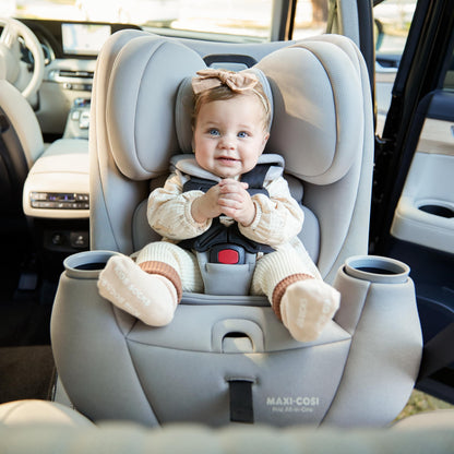 Maxi-Cosi Pria All-in-One Convertible Car Seat, Infant to Toddler Car Seat, Easy-Install Harness, Machine-Washable Cover, 5-100 lbs, Sea Salt