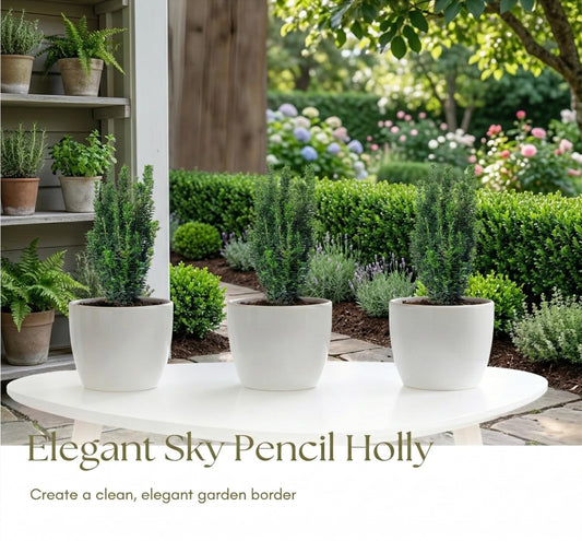 Sky Pencil Holly Live Plant,4 Inch Pot, 12-18 Inch Tall, Holly Bush Ready to Plant for Outdoor Garden and Landscape