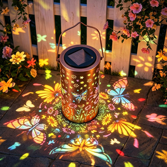 Colorful Butterfly Solar Lanterns Outdoor Waterproof, Garden Decor Gifts for Women Mom Sister Grandma, LED Hanging Solar Lantern Lights Outside for Table Yard Lawn Garden Path Porch Decor
