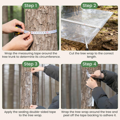 noblequest Iguana Tree Wrap for Damaged Bark, Tree Trunk Protector Guard, Anti-Reptiles Climbing Barrier for Trees with PET Tape, Reusable Tree-Safe Guard (60×15.75in)