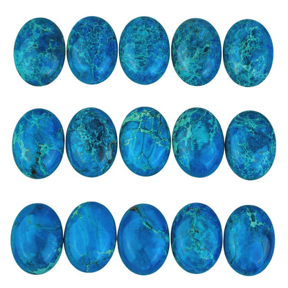 rockcloud 22x30mm Oval Cabochon Flatback Semi-precious Stones Sea Sediment Jasper for Jewelry Making Pack of 5