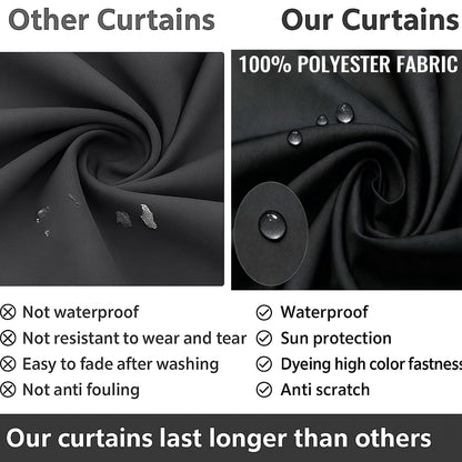ORSMGOLF Outdoor Waterproof Gazebo Curtains - Privacy & Weather 4 - Panels Gazebo Side Wall with Zipper - Resistant Privacy Curtains Replacement for Patios/Gardens (Black, 12' x 12')