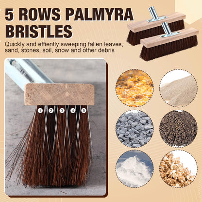 Vesici 6 Pcs Scrub Deck Brush Broom Heads Heavy Duty 10.6 x 2.4 Inch Replacement Wide Brooms for Outdoor Concrete Shop Boat Industrial Push Garage Driveway Farmhouse Cleaning Livestock Back Scratcher