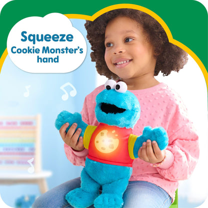 Sesame Street Sing-Along Cookie Monster 13-inch Plushie Stuffed Animal, Recycled Filling, Blue, Kids Toys for Ages 18 Month by Just Play