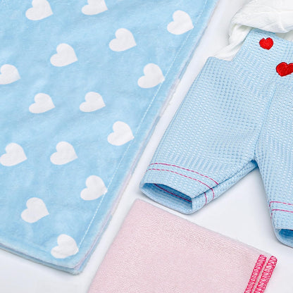 Uzoxlsn 12’’ Baby Doll with Cotton Carrier Bassinet, 15 Pcs Baby Doll Accessories Bedding, Feeding and Caring Set Magic Bottle Pacifier Diaper Blanket Pretend Play Game Gift for Girls Age 3+ Toddler