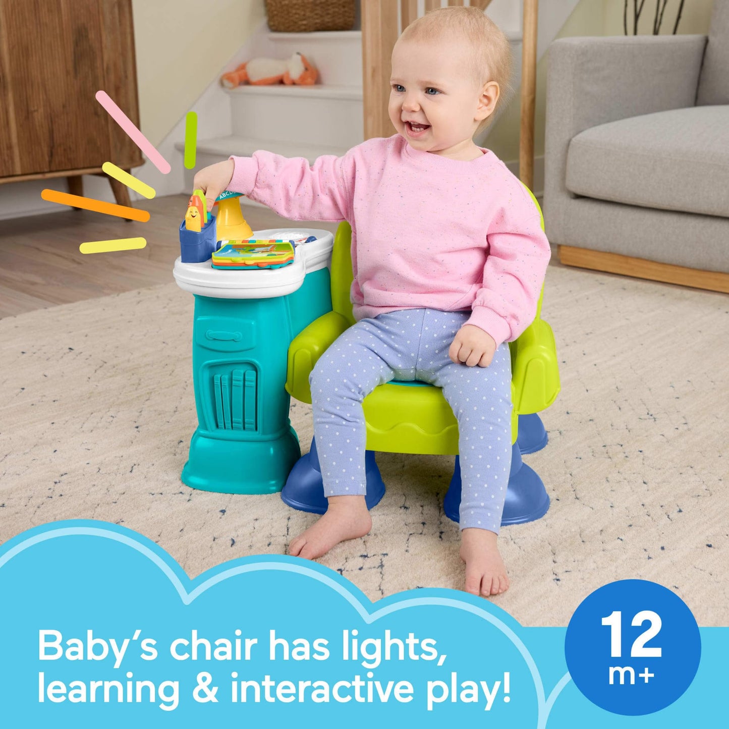 Fisher-Price Toddler Toy Laugh & Learn Song & Story Learning Chair with Music Lights & Activities for Kids Ages 1+ Years (Amazon Exclusive)