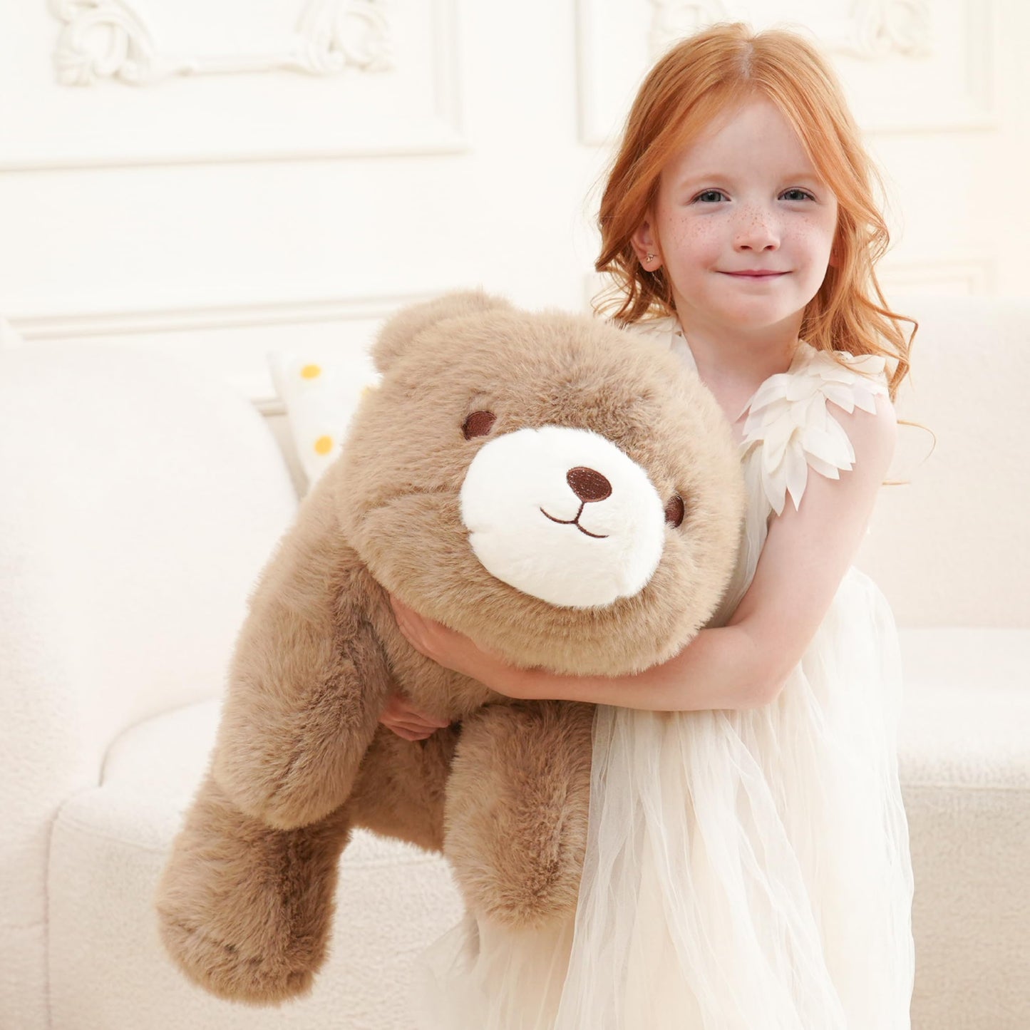 AmyToo Weighted Stuffed Animals, Bear Stuffed Animal, Weighted Bear Plush, Toy Gifts for Kids & Adults, Brown, 4.5 lbs, 25 Inch
