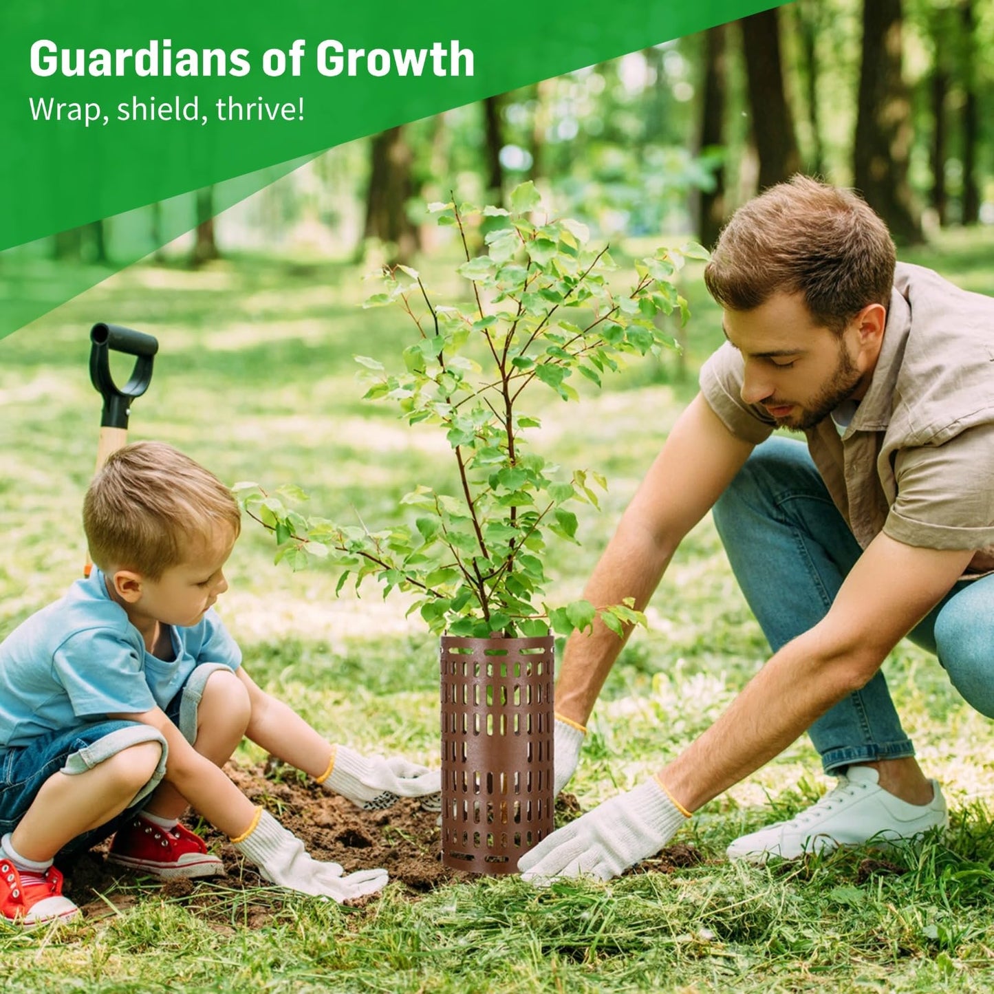 20 Pack Plant Tree Guard Protector, Tree Trunk Protector Around Trunk Bark, Saplings, and Vines, Expandable Mesh Tree Bark Protector 15 Inches Tall, Protect from Trimmers, Mowers, and Animals