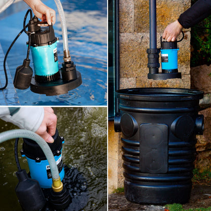 BOMGIE 1/2HP Sump Pump 2980GPH Submersible Water Pump with Automatic Float Switch, Clean/Dirty Water Utility Pump for Pool Draining, Basement Flooding, Irrigation with 10ft Power Cord