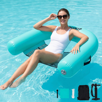 GIRISHIP Floating Pool Chair Inflatable Pool Floats Chair Adult Lake Floats for Adults Floating Heavy Duty Pool Lounger Pool Float for River Beach（1 Pack）