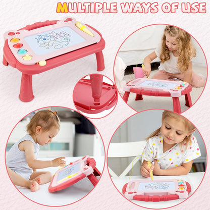 HCFJEH Magnetic Drawing Board, Sketch Doodle Board Pad Toy, Educational Learning Toys for Toddlers 3, Learning Toys for Baby Kids Boys Girls 3 Year Old Birthday Gift (Red)