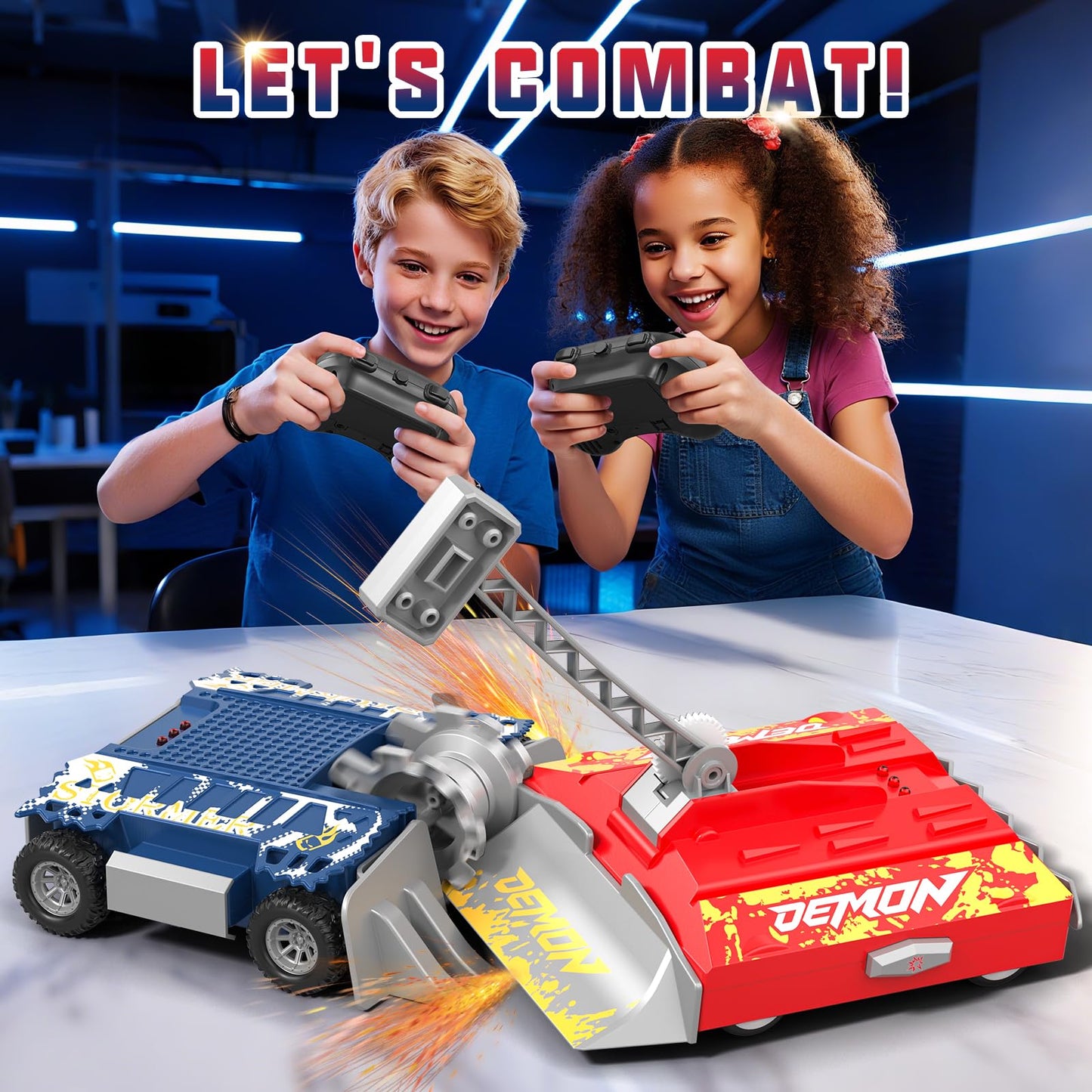 ACIKETO Remote Control Battle Robots, RC Fighting Robots Toys for Kids, Combat Robot STEM Toys, 4WD 2.4 GHz Remote Control Robot Set Birthday Gifts for Boys and Girls Age 5 & Up