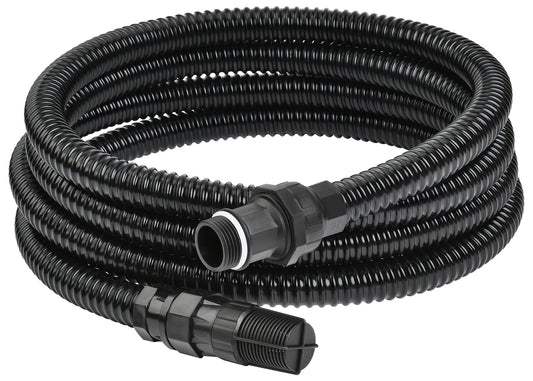 FLUENTPOWER 13FT x 1" Suction Hose Kit with Check Valve, Corrugated Pipe 13ft Long, Water Intake Hose Set, Aspiration Hose for Shallow Well Sprinkler Garden Booster Pump with 1” Female Inlet