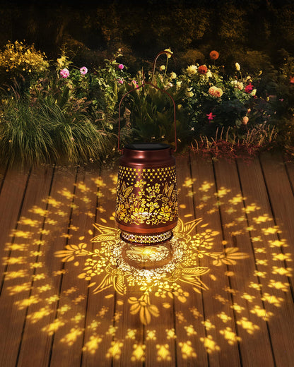 Solar Lanterns Outdoor Waterproof Hummingbird Elegant Garden Decor Birthday Gifts for Women Mom Grandma Sister Metal Hanging Solar Lights Outside Decorations for Backyard, Patio, Lawn, Porch