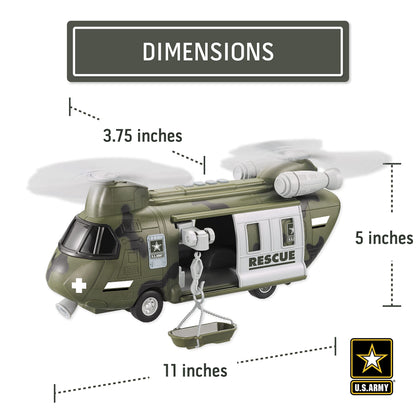 Lollipop United States Army Helicopter Toy, Military Rescue Copter w/Lights, Sound & Accessories, Soldier Transport Aircraft Model, 3+