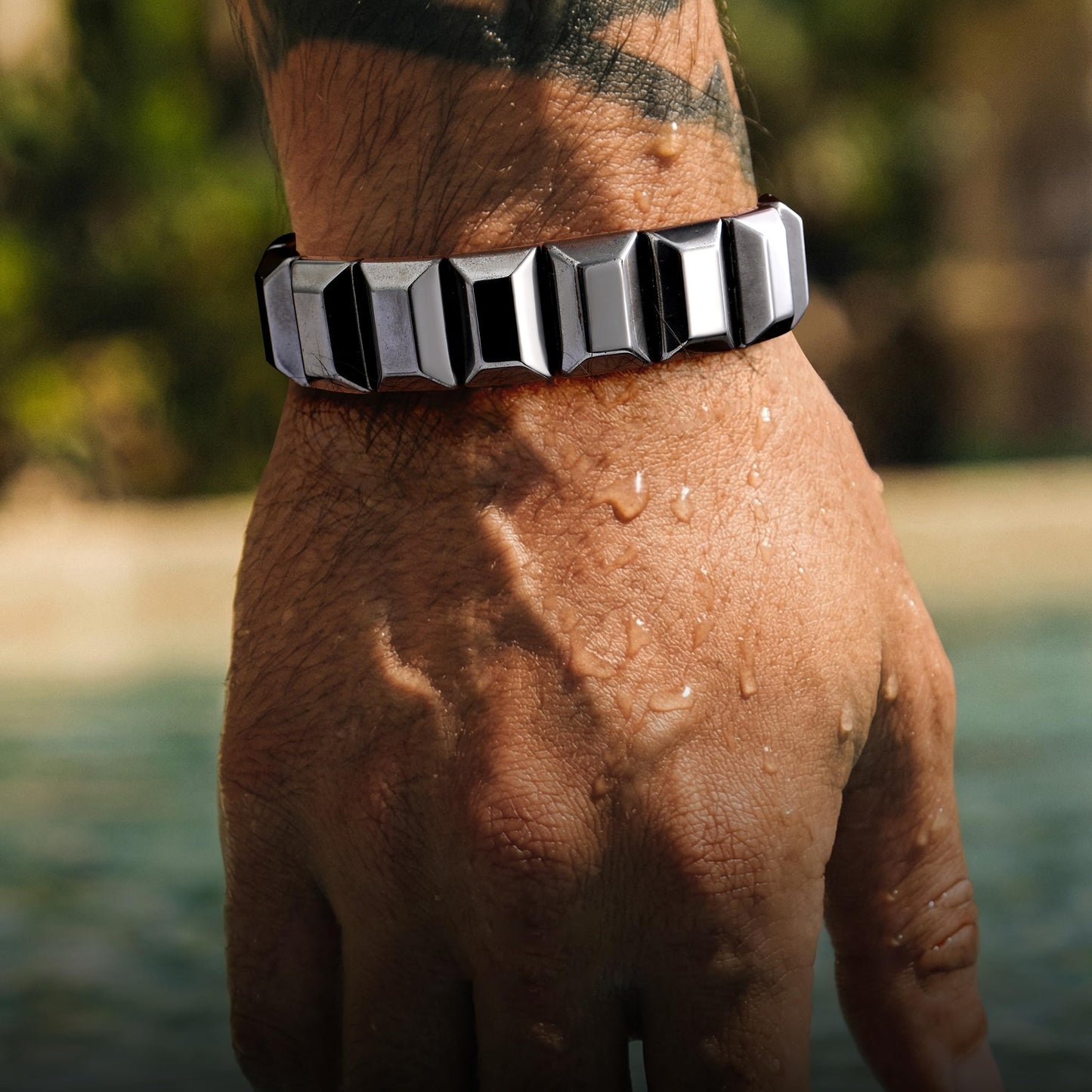 DONYUDE Fathers Day Bracelets Gifts for Husband Hematite Bracelet for Men Birthday Anniversary Jewelry Gifts for Husband Black Hematite Grounding Bracelet Reignite Masculine Energy Motivational Gift