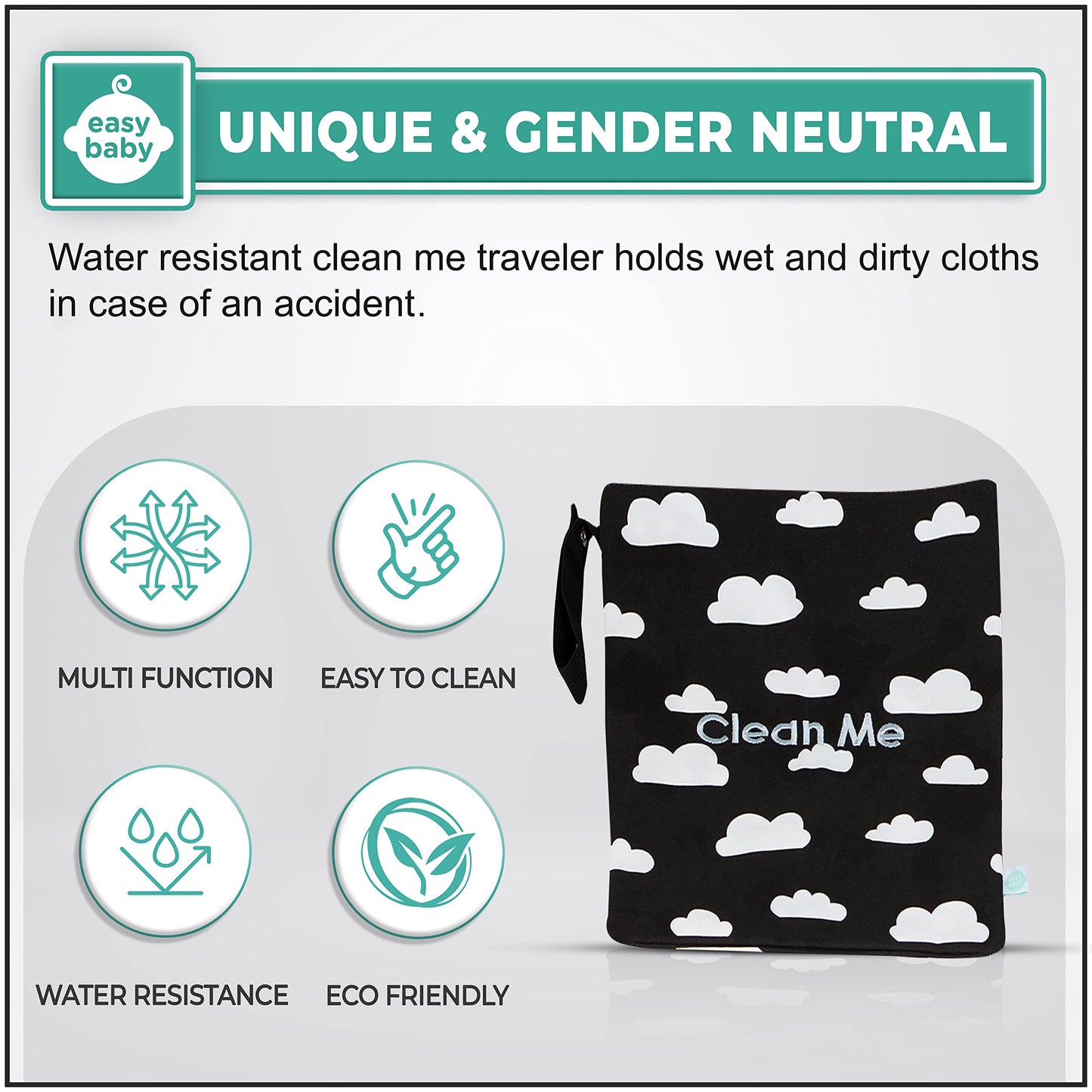 Easy Baby - Diaper, Bottle, and Supplies - Organizer Pouches and Changing Pad - Change, Feed, Dress, and Clean Me (8 Pack Brooklyn) | Organizing Packing Tote Cubes for Baby Items