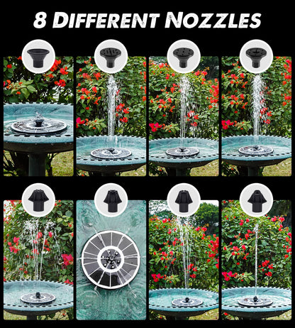 Yzert Solar Fountain Glass Panel with 2200 mah Battery, 3.5W Floating Solar Water Fountain with 4 Fixed Rods, Solar Pump for Bird Bath, Garden, Pond, Pool, Outdoor (White Panel Colorful Lights)
