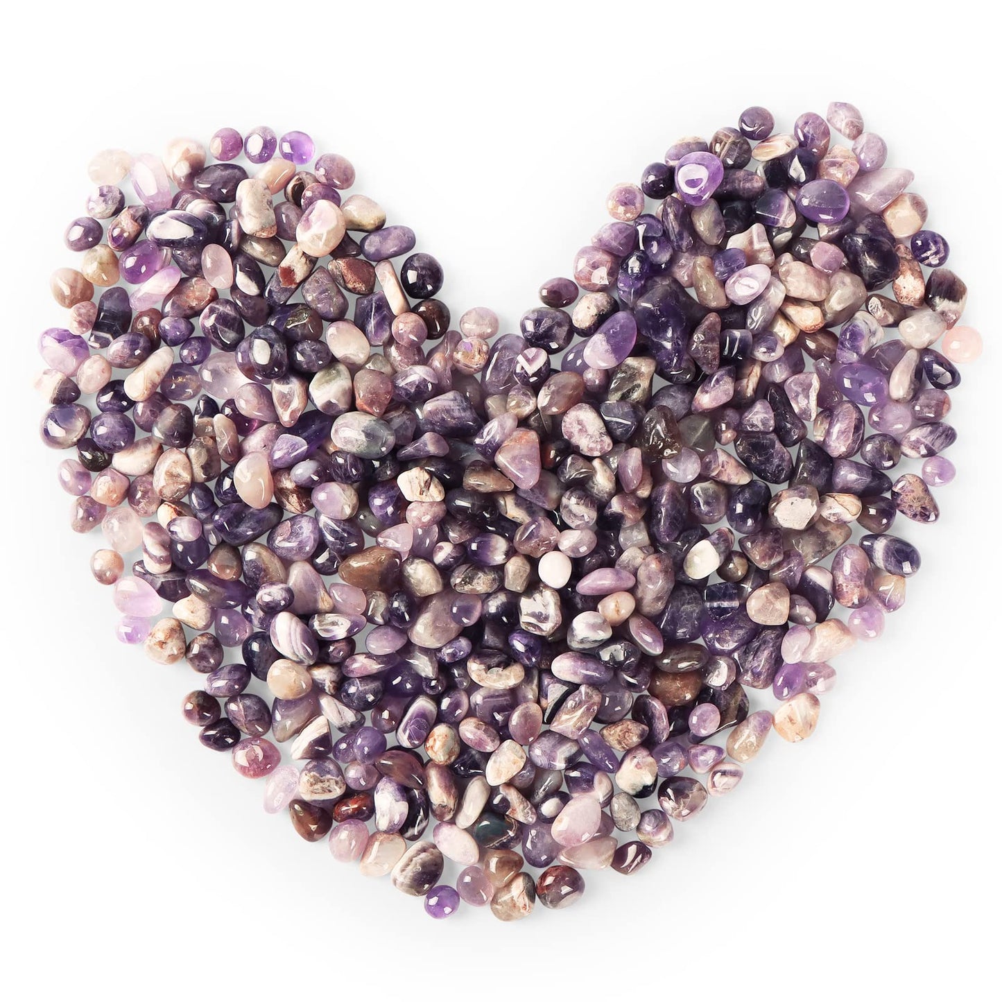 SMQ Amethyst Quartz Crystal Tumbled Chips Bulk Chakra Healing Purple Irregular Polished Crushed Gemstone and Crystals for Home Flower Pot Decor Meditation Balance,1 lb