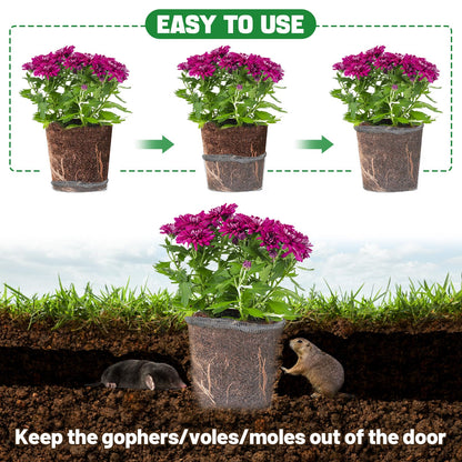 Aulock 5 Gallon Plant Root Protector for Gopher Voles Moles, 8 Pack Stainless Steel Guard Baskets Cages