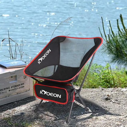 KYOEON Portable Camping Chair, Black 1Pack, Ultralight Durable Foldable Chair for Outdoor Camp, Travel, Beach, Picnic, Garden, Sport Sturdy Frame, Comfortable Collapsible Lawn Chair, Supports 330Lbs