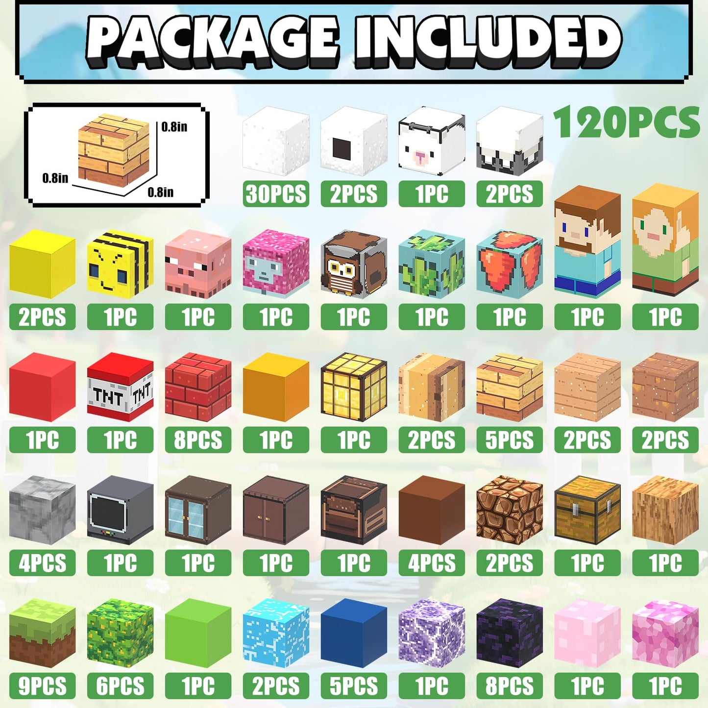 cuuanpuwat Magnetic Blocks - 120 PCS 0.8 Inch Magnetic Building Blocks, Cute Dog Magnet Cube Stacking Toys for Kids Age 3+, STEM Montessori Sensory Construction Set for Boys & Girls