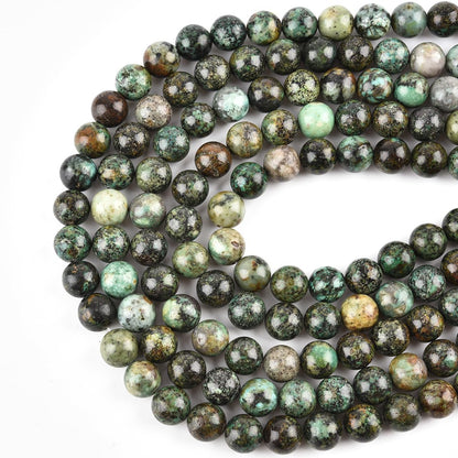 6mm Round African Turquoise Beads for Jewelry Making Natural Gemstone Semi Precious Strand 15 Inch(58-60pcs/Strand)