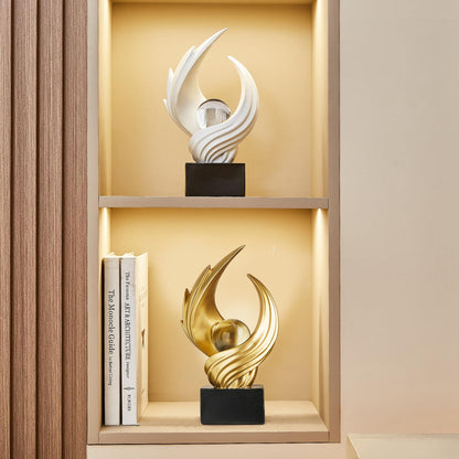 XYQXYQ Abstract Art Sculpture, Resin Gold Decorative Statue, Modern White Ornaments for Living Room, Decorativas Modernas for Coffee Table, Entryway & Office Collectibles (Gold)