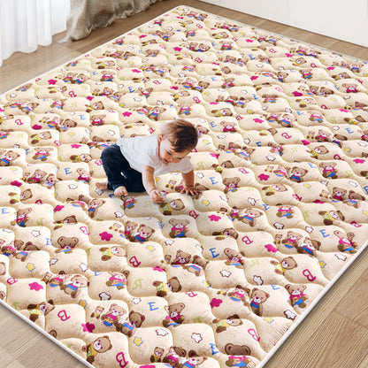 Baby Play Mat - 65" X 50",Premium Thicker Foam Machine Washable, Extra Large Anti-Slip Soft Cushioning Foam Playmats for Babies and Toddlers, Foldable Baby Crawling Mat for Playpen