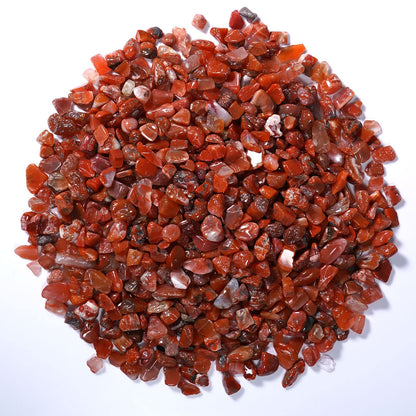 gemshan 2lb Carnelian Chips Natural Crushed Crystal Chip Bulk 7mm-9mm Tumble Healing Crystal Stone for Aquarium Vase Plant Decoration Jewelry DIY