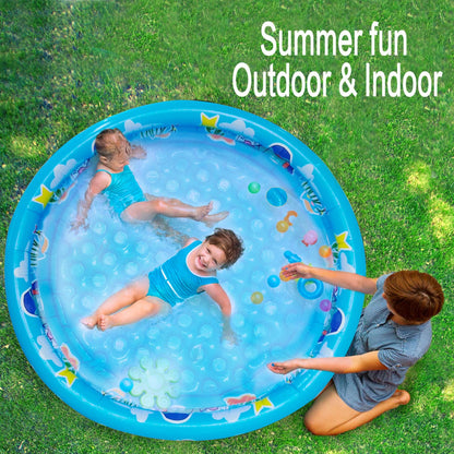 3 Rings Kiddie Pool for Toddler, 48”X12”，Kids Swimming Pool, Inflatable Baby Ball Pit Pool, Small Infant Pool (Blue)